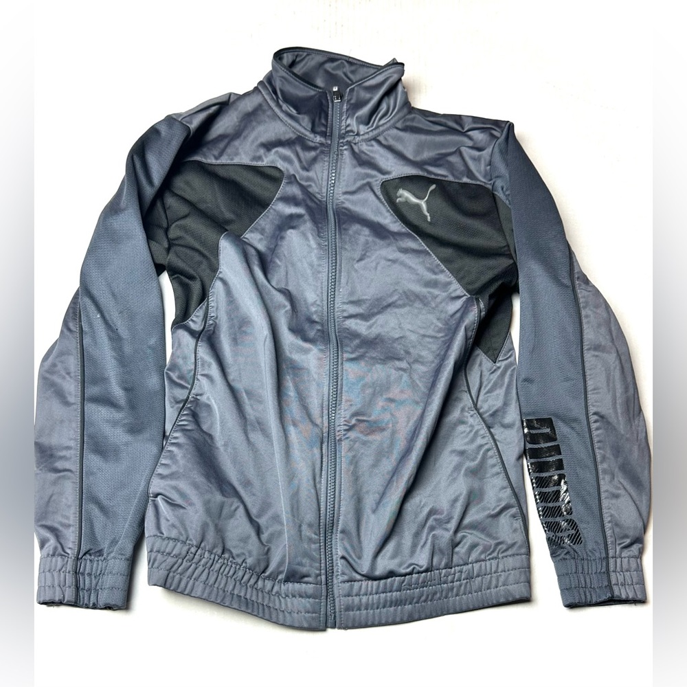 PUMA Full Zip Track Jacket Boys XL Gray‎ Run Ultra Casual Athletic Active